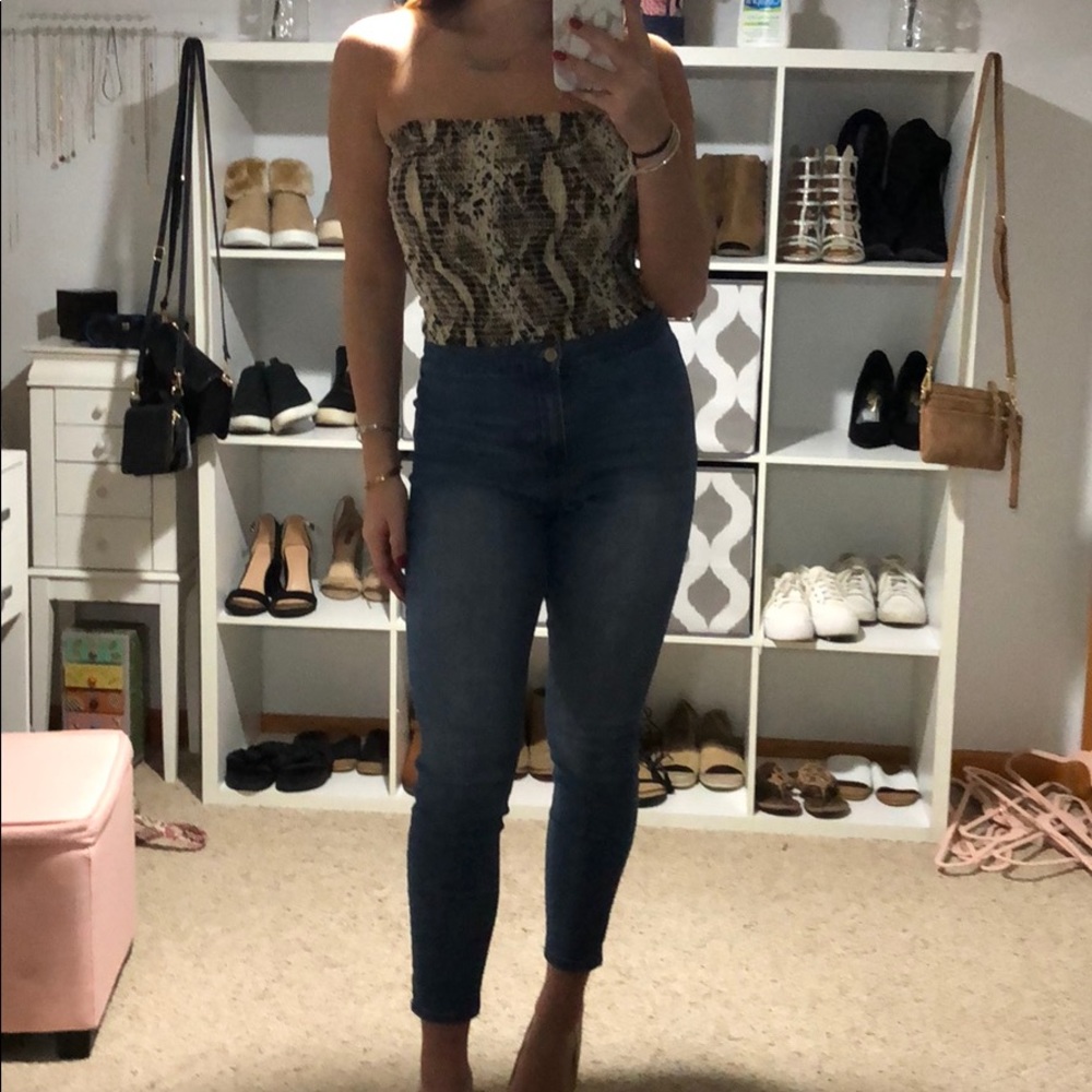 Snake print tube top